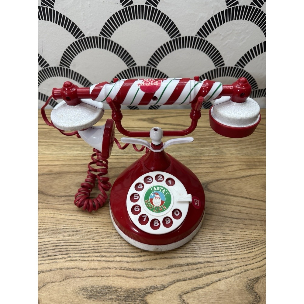 Gemmy Santa's Holiday Hotline Phone Christmas North Pole Talk to Santa Works